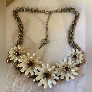 Betsey Johnson Floral Beaded Statement Bib‎ Necklace